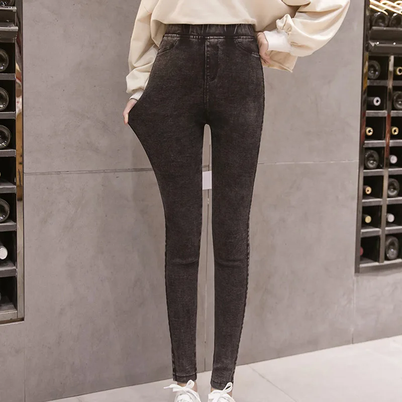 NORMOV модные зимние теплые высококачественные женские обтягивающие джинсы с высокой талией тонкие плотные бархатные джинсы повседневные джинсы-Карандаш Стретч