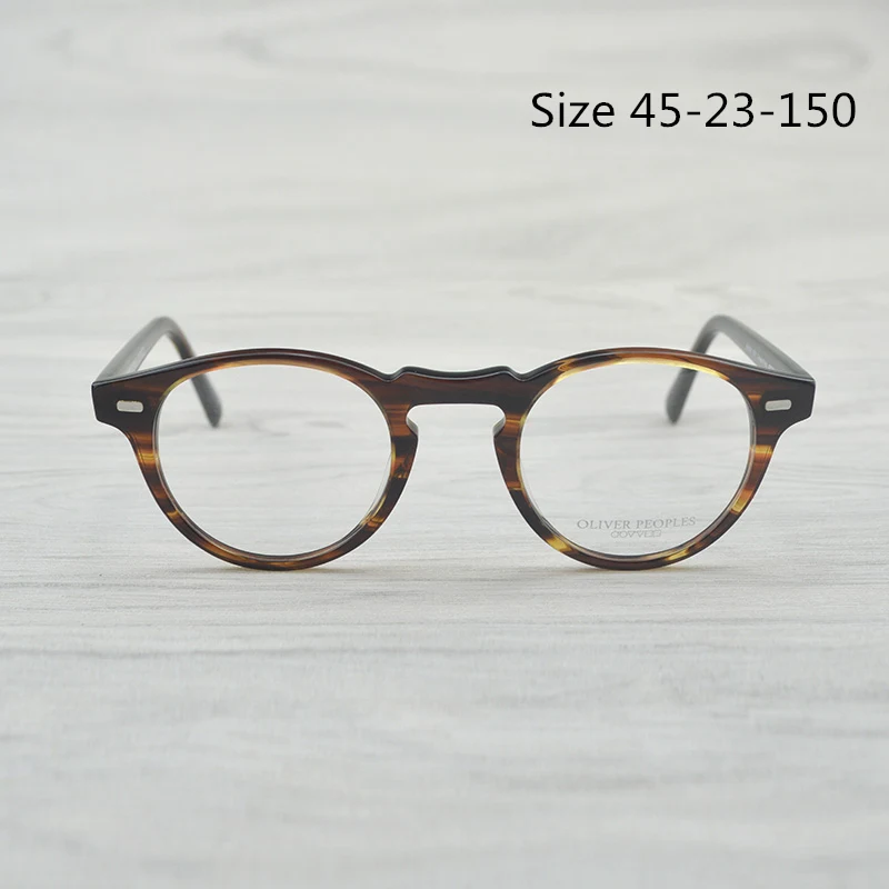 Chashma Vintage Optical Glasses Frame Acetate OV5186 Eyeglasses Oliver Reading glasses Women and Men Eyewear Frames - Цвет оправы: Strip Brown (45)