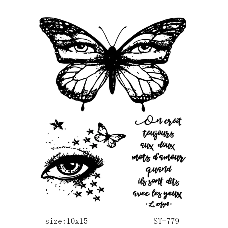 

AZSG Butterfly eye Clear Stamps/Seals For DIY Scrapbooking/Card Making/Album Decorative Silicone Stamp Crafts