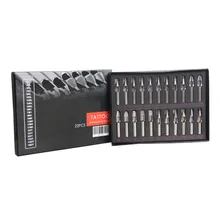 22 шт. размеры Длинные татуировки Советы 304 из нержавеющей стали колпачки для татуажа советы для иглы татуировки поставка оборудования профессиональные татуировки Советы