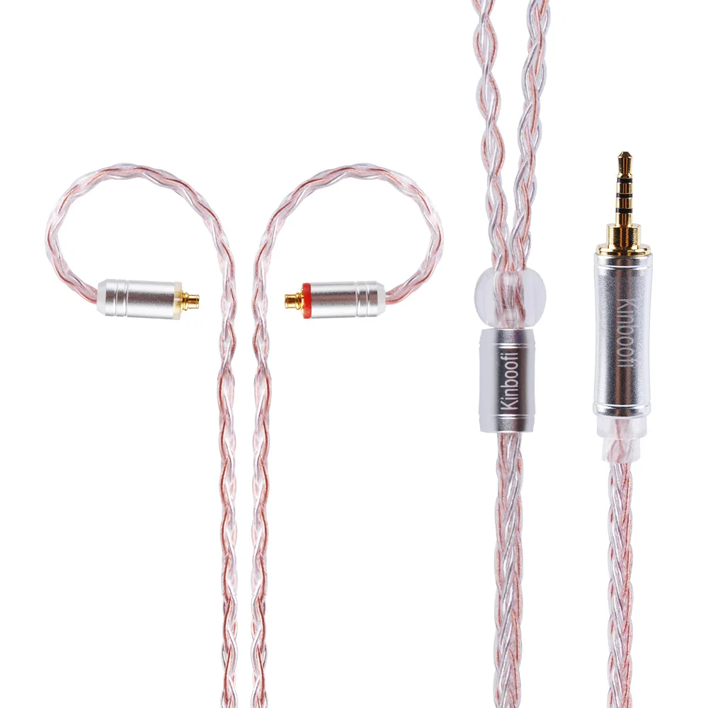 MMCX DIY кабель 8 ядер для Shure SE215 SE535 SE846 посеребренные кабели 3 5 мм 2 4 сбалансированные