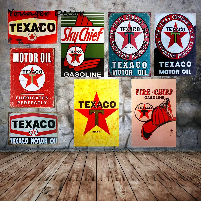 Моторные металлические жестяные знаки Sky Chief Texaco в стиле ретро винтажный домашний