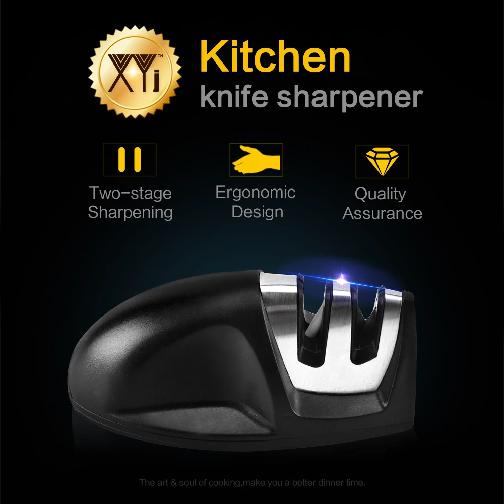 

XYj Kitchen Knife Sharpener Mini Size 2 in 1 Sharpening Tool For Kitchen Knives Good Kitchen Helper Cooking Accessories