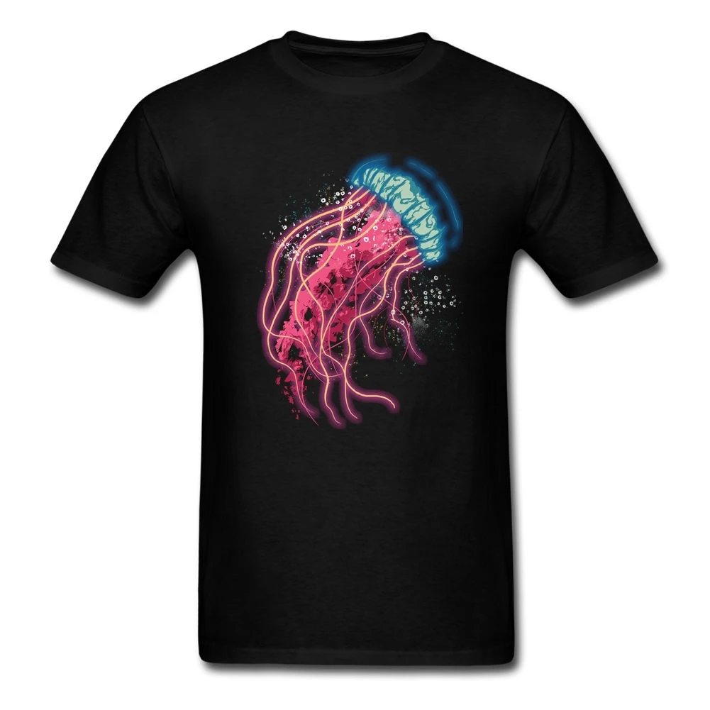 Classic Collar Mens Old Band T Shirt jellyfish Luxury Customized