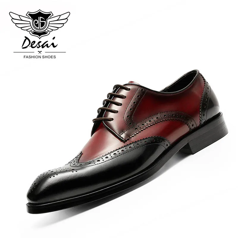 

2019 Summer Shoes New Men's Genuine Leather Shoes Men Business Dress Fashion England Shoes Lace Up Bullock Shoes
