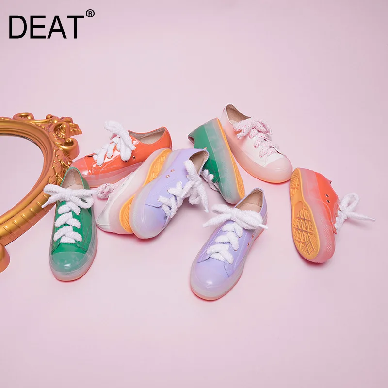 

[DEAT] 2019 Green Pu Leather Split Joint Personality Soft Single Flat Shoes New Spring Summer Women Fashion Tide 10SJ054