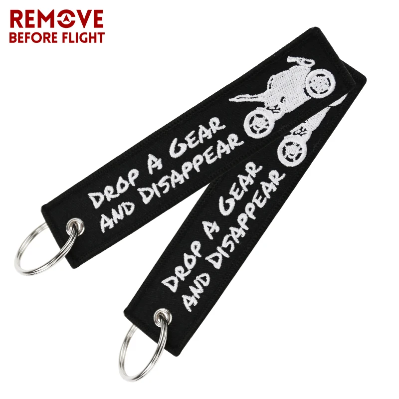 

3 PCS/LOT Motorcycle Key Chain llaveros Keychain for Cars Keychains Bijoux Embroidery Drop A Gear Key Fob OEM Car Chain Keychain