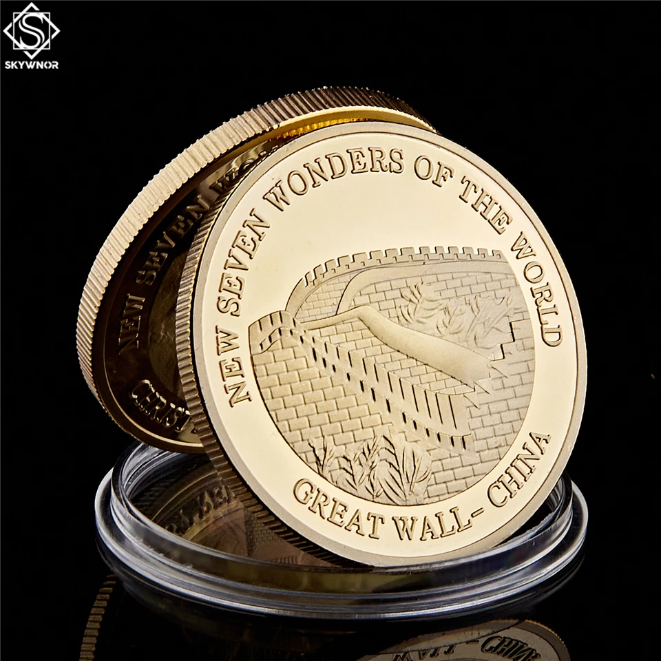 

2007 New Seven Wonders of The World China Great Wall Gold Plated Souvenir Coin