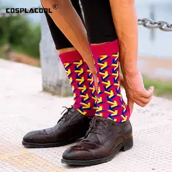 Прохладный Книги по искусству Harajuku Jacquard Crew Happy Socks улица абстрактные Argyle хип-хоп Для мужчин носки Divertidos скейтборд Chaussette Homme