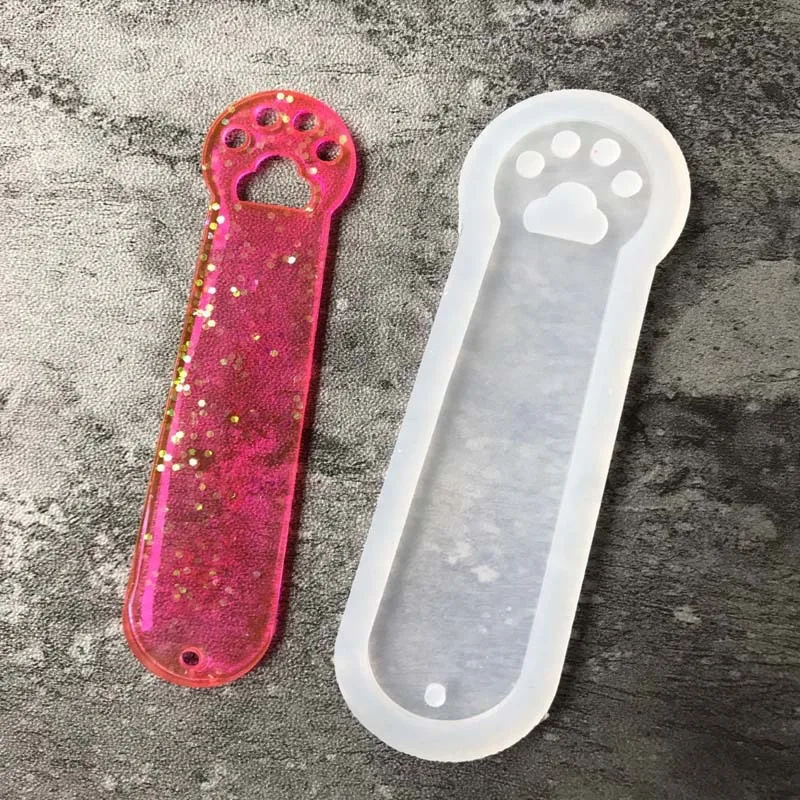 

All mirror blank cat claw bookmark mould transparent silica gel dropping mould Q134