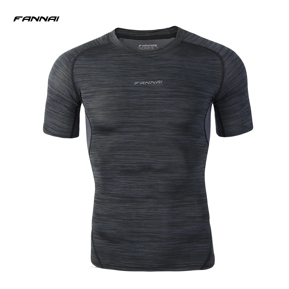 Мужская компрессионная футболка для бега с коротким рукавом, быстросохнущие дышащие облегающие топы, футболка, топ для бастетбола, Новинка