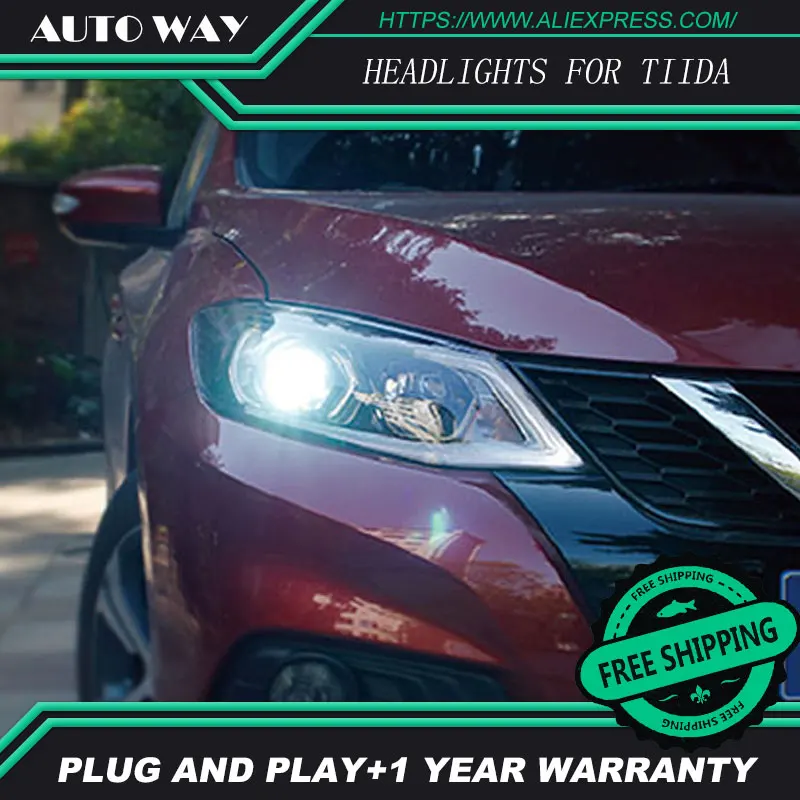 

Car Styling Head Lamp case for Nissan TIIDA Headlights TIIDA 2016 2017 LED Headlight DRL Lens Double Beam Bi-Xenon HID