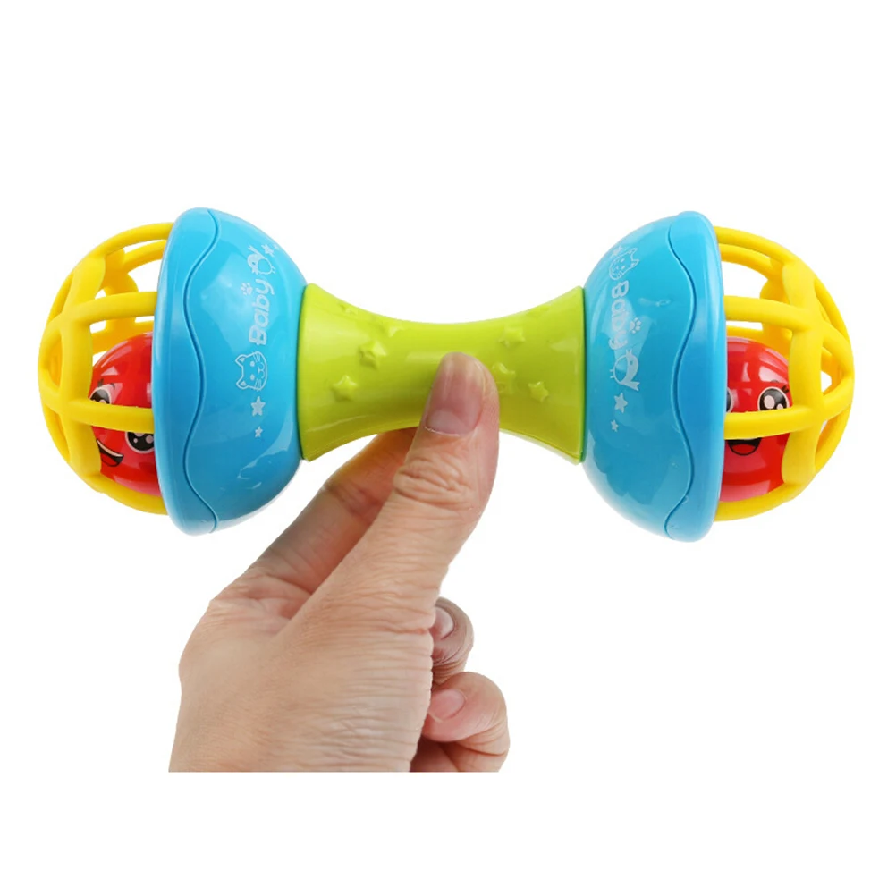 Детские игрушки безопасный силиконовые погремушки колокола пожимая Гантели Fun немного громко Bell Бал погремушки раннего развития