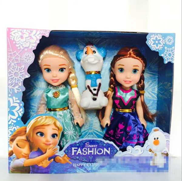 3 шт. Игрушки для девочек принцесса куклы принцесса Анна, Эльза, Олаф куклы для девочек игрушки 16 см Bonecas фигурка игрушки маленькие детские куклы Congelad - Цвет: with box