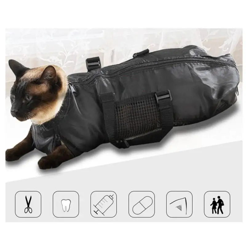 Cats Grooming Bathing Mesh Bag Kitten Restraint Bag No Scratching Biting Restraint For Bathing Nail Trimming Injecting Examing Cats Grooming Bathing Mesh Bag Kitten Restraint Bag No Scratching Biting Restraint For Bathing Nail Trimming Injecting Examing