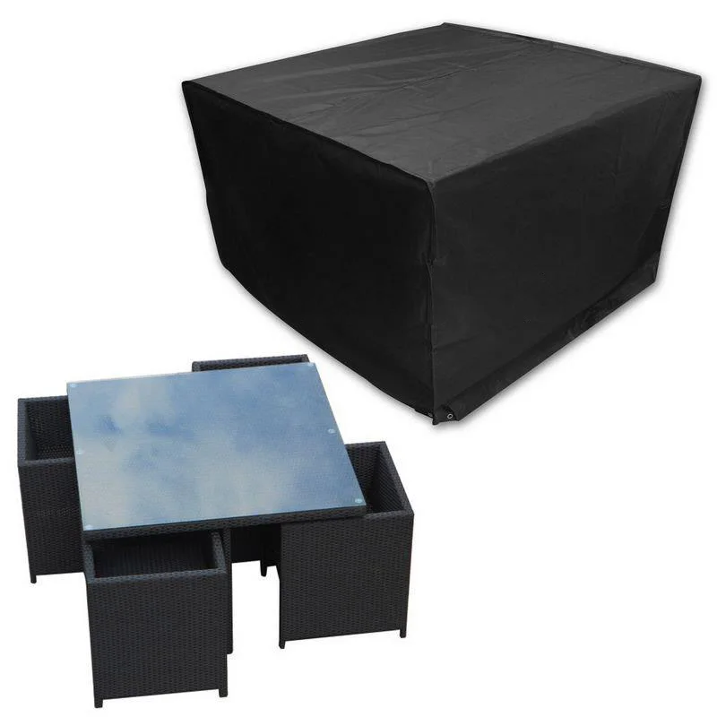 Ceny WaterproofSet pokrywa stół krzesło schronienie ogród meble ogrodowe pokrowiec czarny