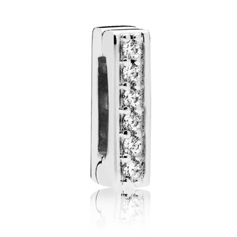 

925 Sterling Silver Bead Reflexions Timeless Sparkle Clip Charm Fit Original Pandora Reflexions Bracelet Women DIY Jewelry Gift