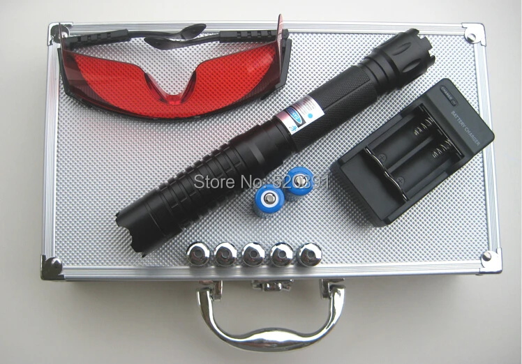 

HOT! High Power Military 100000m 450nm Blue Laser Torch Pointers Flashlight Burning Match Candle Lit Cigarette LAZER Hunting