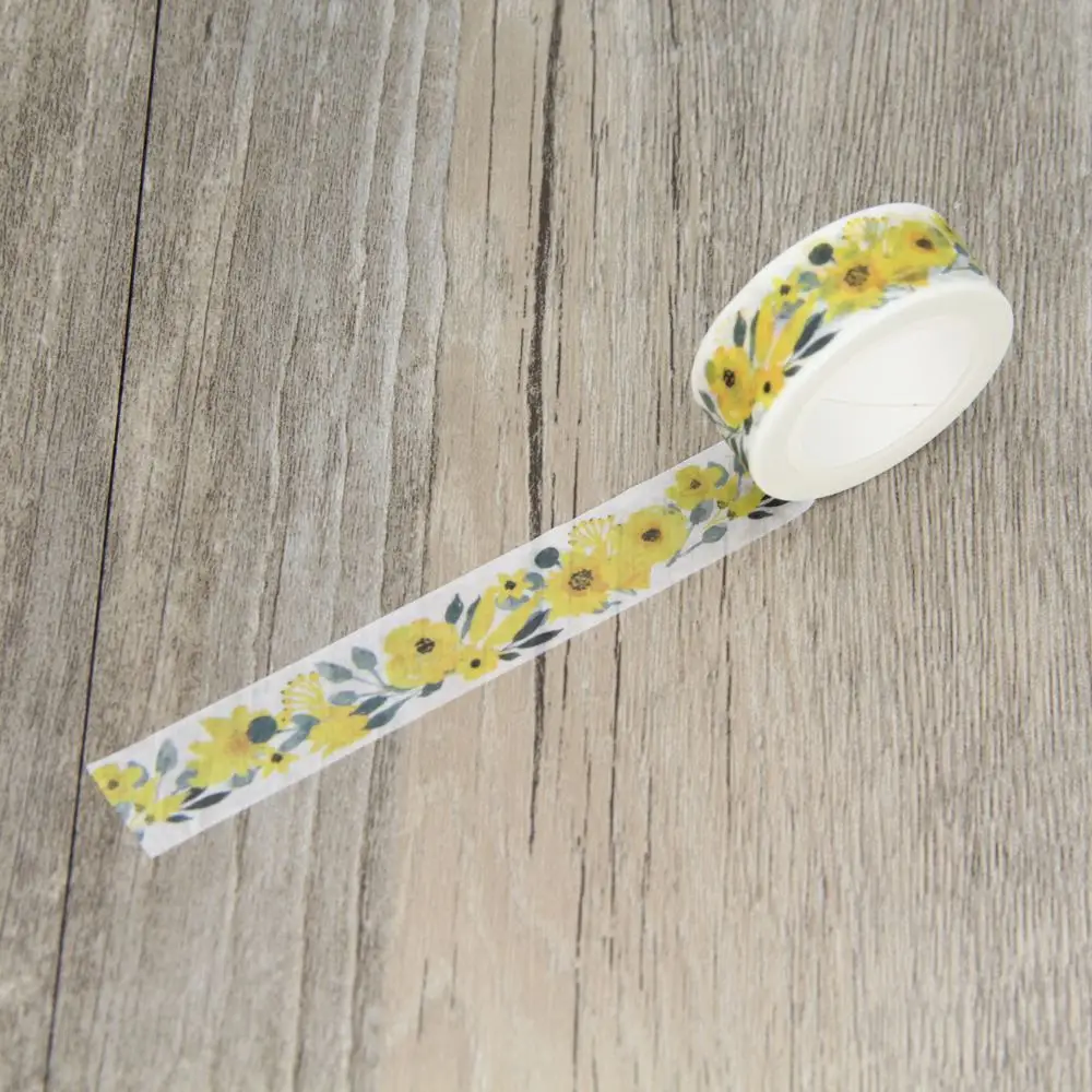 Beautiful Fresh Yellow Flower New Style Washi Paper Masking Tapes DIY