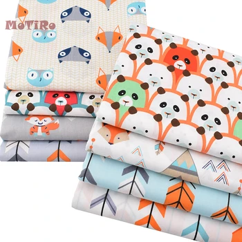 

MoTiRo,Meter Fabric,Printed Twill Cotton Fabric,Cartoon Panda & Fox Pattern Material For Child/Kids/Quilting/Handmade/Sewing