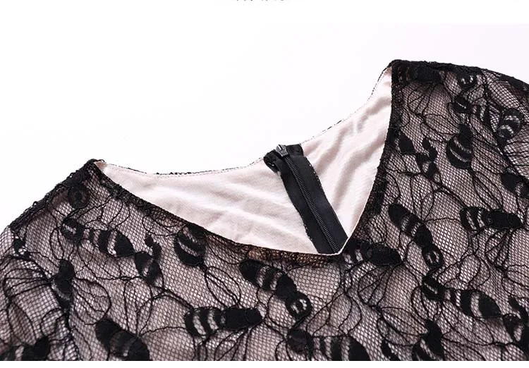 309 Women Dress Elegant Vintage Patchwork Lace Dresses 2018 High Quality Tassel Feathers Slim Women Dresses Evening Party 8