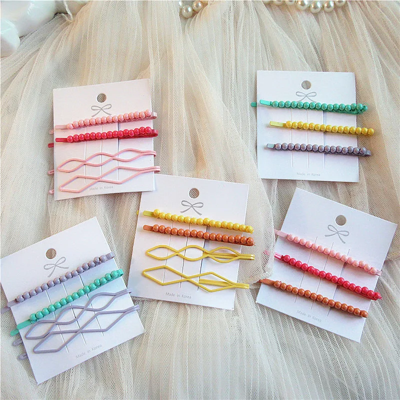 

4pcs/lot Big Small Imitation Pearl Beads Hair Clips Hairpins For Women Fashion Hair Jewelry Simple Barrettes Wholesale