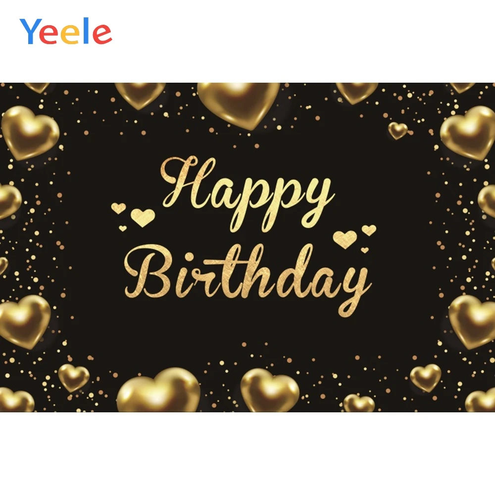 

Yeele Vinyl Golden Love Happy Birthday Party Children Photography Backdrop Man Woman Photographic Backgrounds For Photo Studio