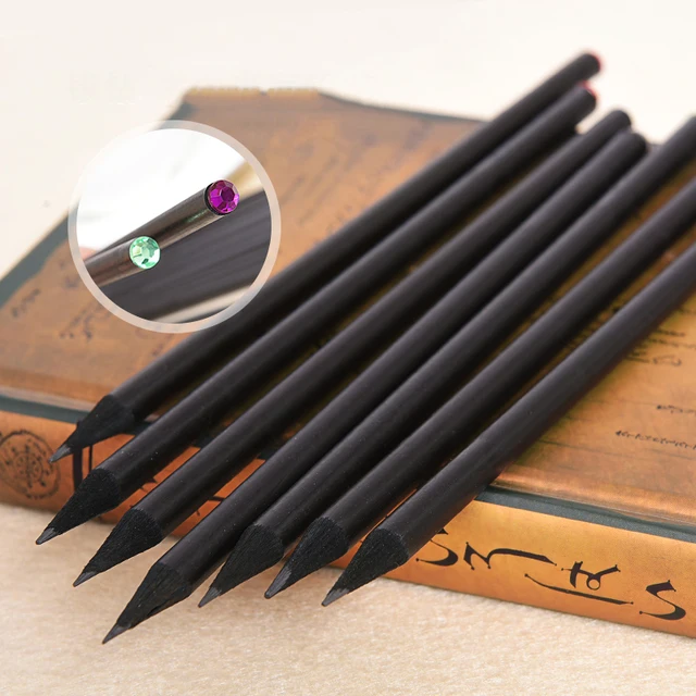 Buy 5Pcs Black Rod HB Pencil With Colorful Diamond