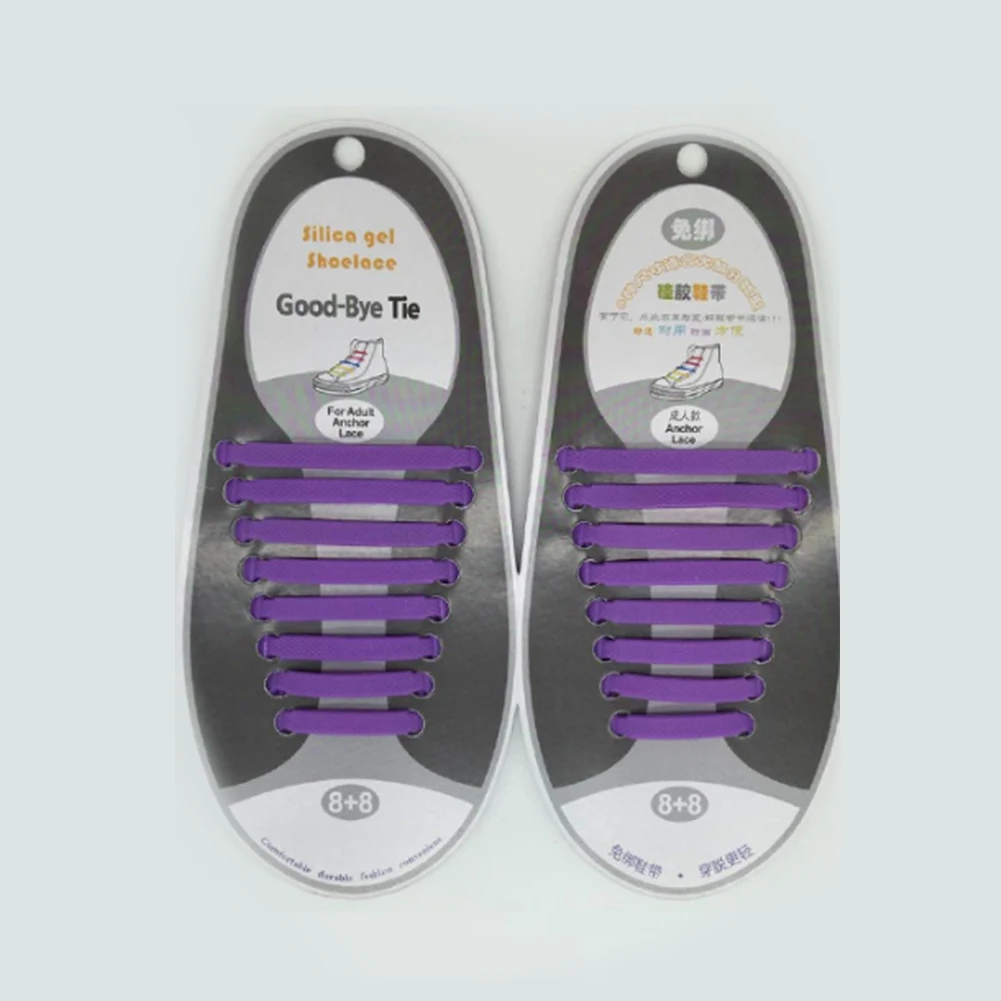 Шнурки без галстука для детей и взрослых Упаковка из 16 шт силиконовых шнурков работает во всех кроссовках эластичные шнурки для обуви ленивые шнурки