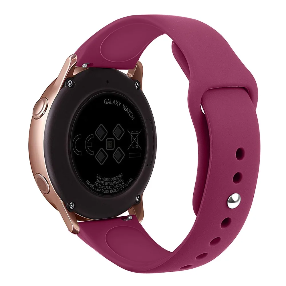 20 мм для Samsung Galaxy Watch Active 42 силиконовый ремешок часов резиновая Замена Gear S2 Смарт