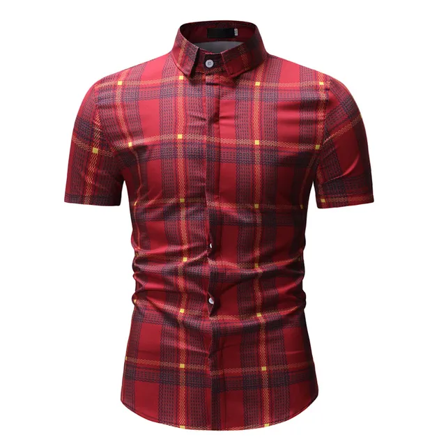 High Quality Striped Men Spring Summer Short Sleeve FaShion Printed