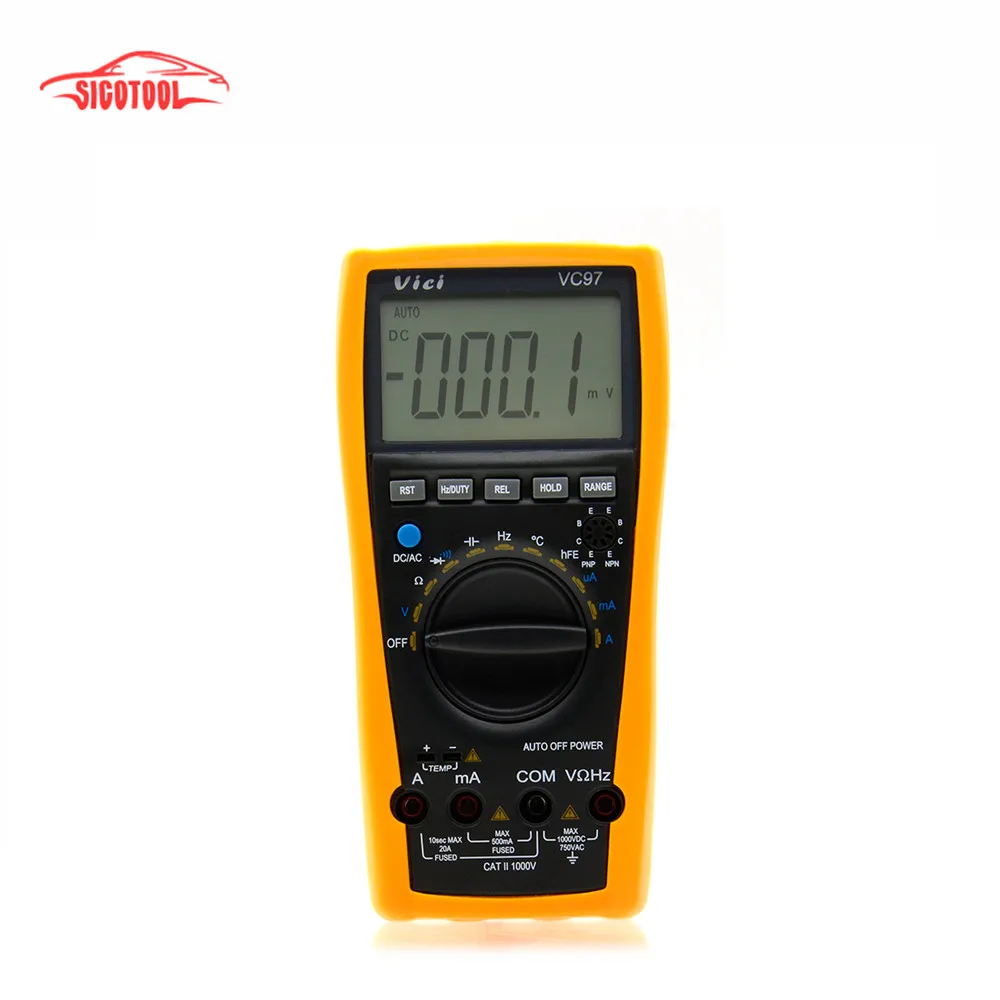 

2016 Free shipping VICHY VC97 auto range DMM AC DC Voltmeter Capacitance Resistance digital Multimeter