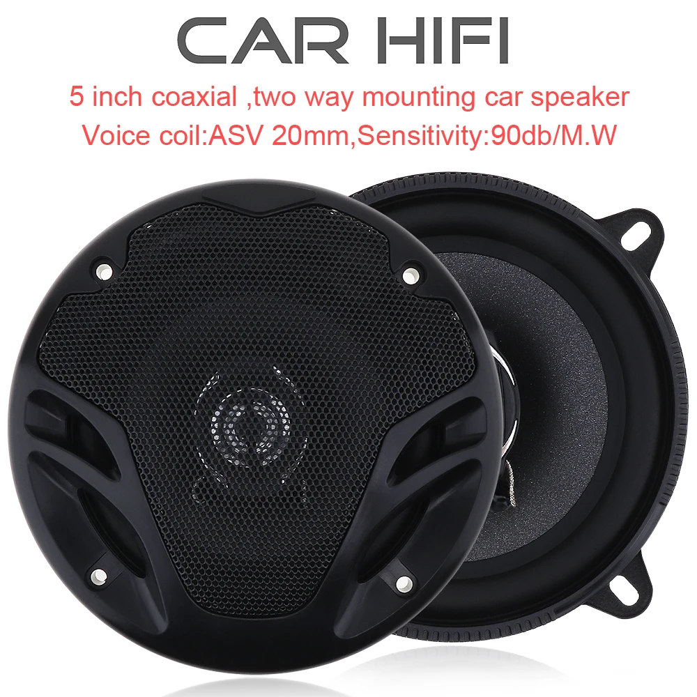 

2pcs 5 Inch 60W Car HiFi Coaxial Speaker Vehicle Door Auto Audio Music Stereo Full Range Frequency Speakers for Car Vehicle Auto
