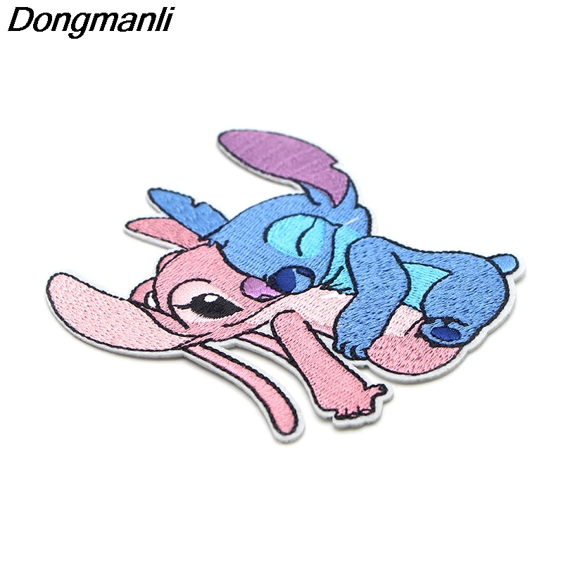 P3735 Dongmanli Alien Stitch вышитый аниме пришитый Железный значок на Аппликацию для одежды футболка рюкзак