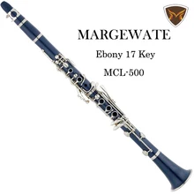 MARGEWATE Blue 17 Key Bb Clarinet Klarnet Drop B Tuning Buffet Klarnet Clarinet Silver Plated Woodwind Instruments Clarinete