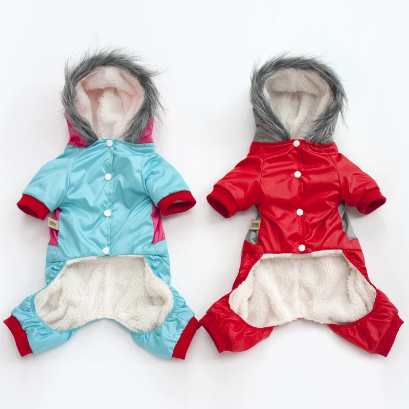 2017 New Four Legs Windproof Dog Jacket Winter Warm Stitching Dog Coat