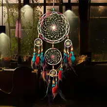 Rüya Catcher el yapımı beş yüzük Dream Catcher Net asılı ev araba dekorasyon zanaat hediye acchiappasogni 18aug2