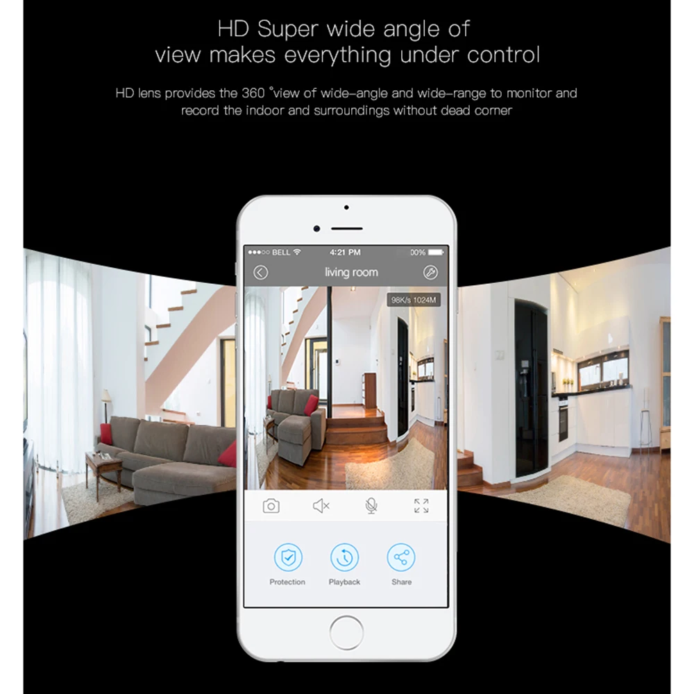 960P 360 градусов панорамная беспроводная Wi-Fi камера безопасности удаленный вид двухсторонний аудио датчик движения ночное видение панорамная камера