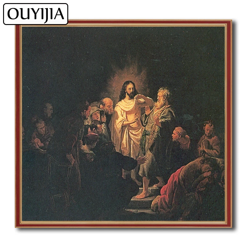 OUYIJIA 5D DIY картина маслом Rembrandt персонаж алмазов Знаменитый портрет живопись