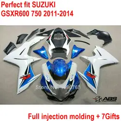 Черный впрыска Кузов обтекатель комплект для SUZUKI GSXR600/750 11 12 13 14 Белый Синий обтекатели комплект GSXR600/750 2011-2014 iy14