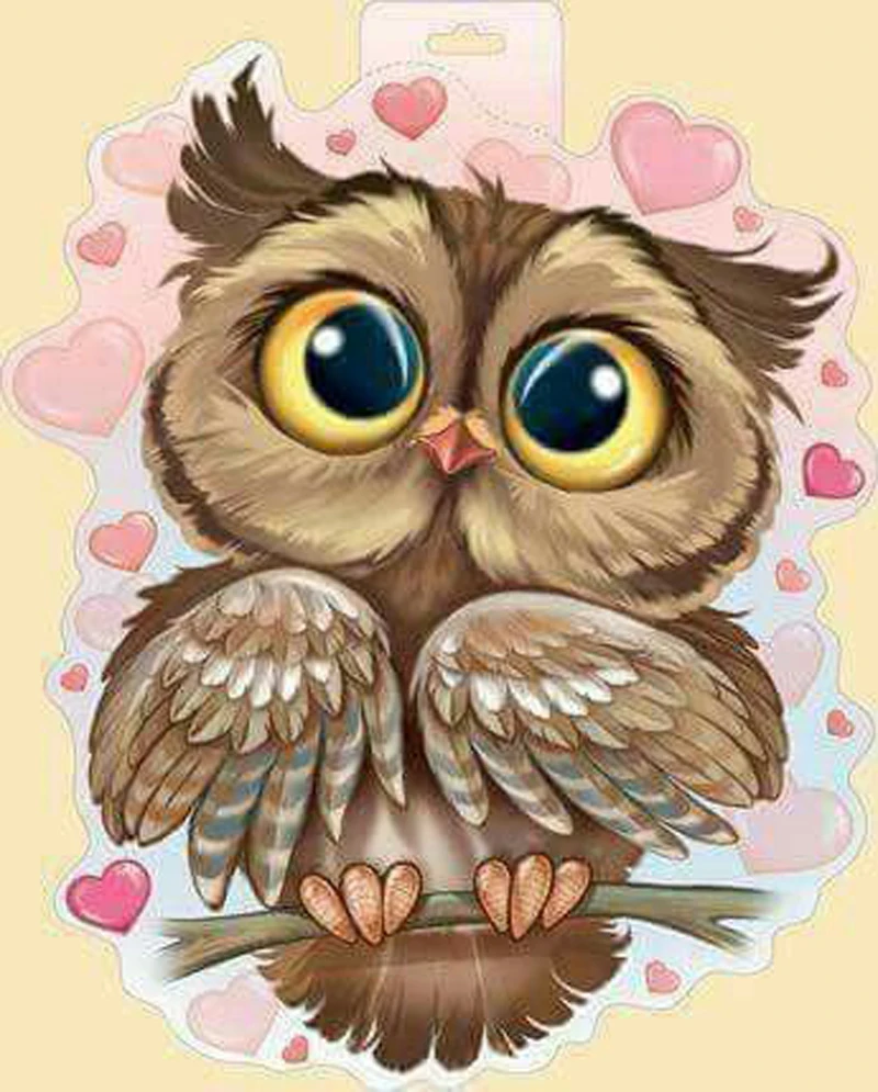 

5D DIY Diamond Painting "Pink love bubble cute owl" Embroidery Full Square Diamond Cross Stitch Rhinestone Mosaic Decor Gift