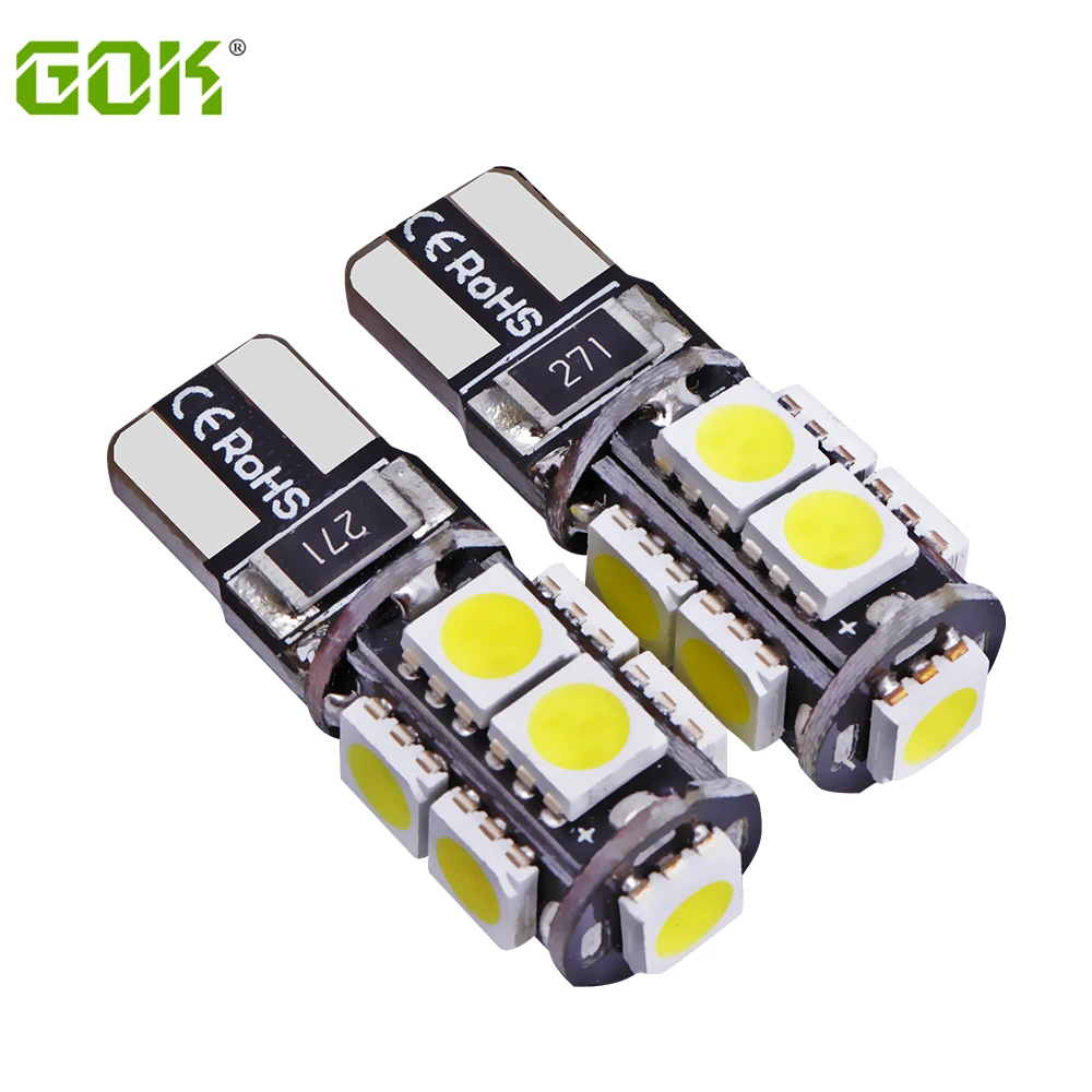 Автомобильные светодиодные лампы Canbus w5w T10 9led W5W 194 t10 9SMD 5050 50 шт./лот 2 DIN бесплатная