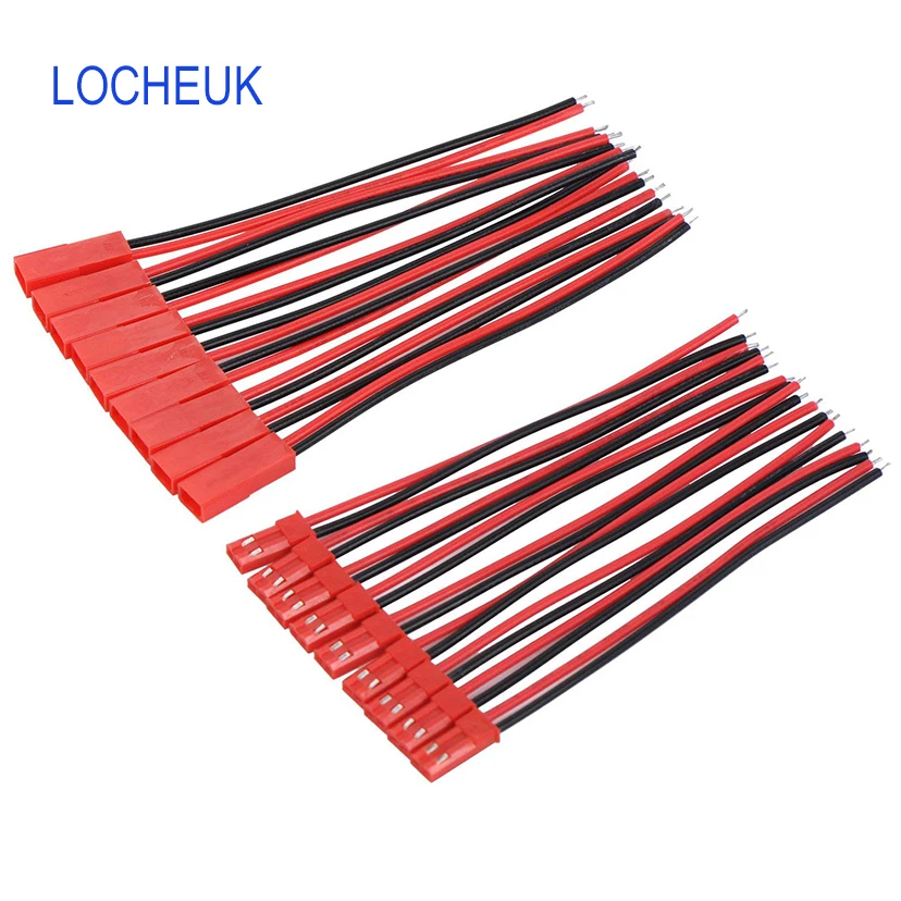 

JST 2 Pin macho y hembra conector de Cable 22 AWG JST 2 P conectores de enchufe de Cable para LED tira de lámpara RC BEC batería DIY FPV Drone