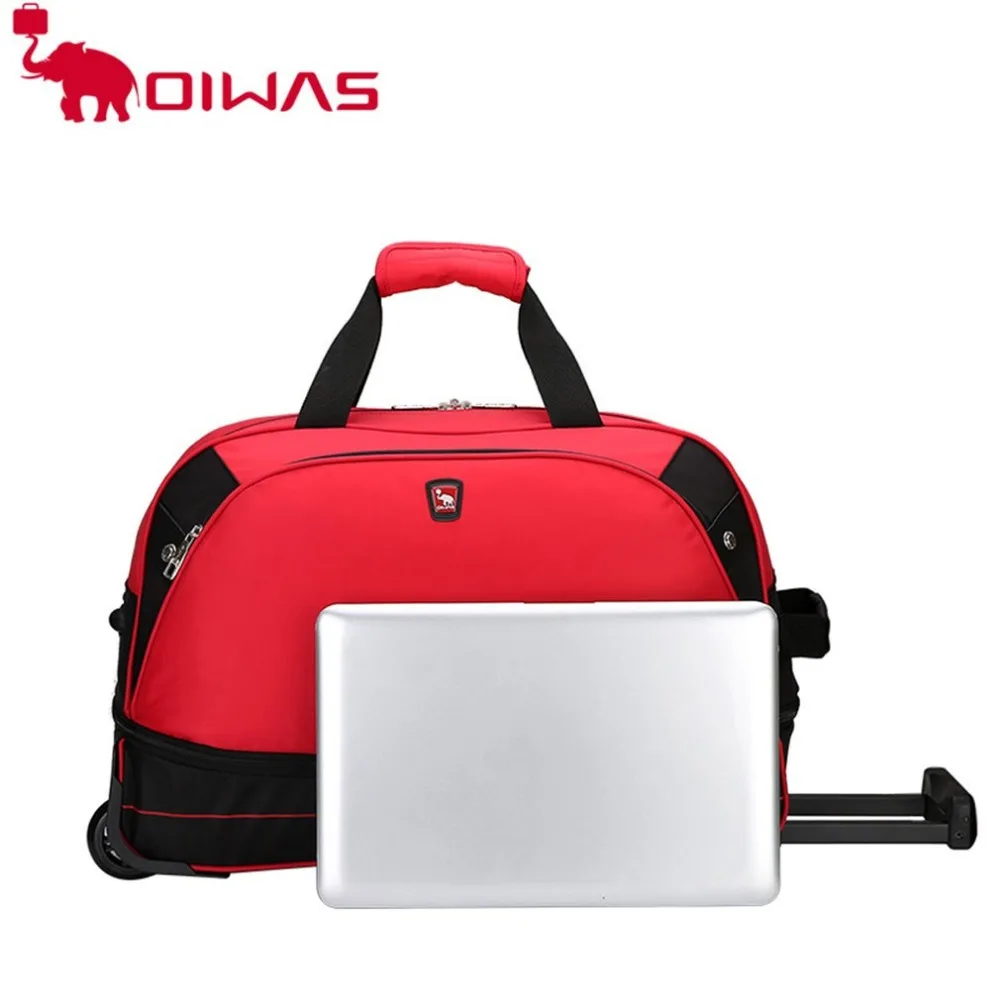                                                                                       OIWAS Trolley Travel Bags 56L Waterproof Foldable Rolling Luggage Zipper Rubber Wheel OCL8001                         