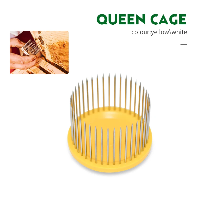 

Brand 2PCS Yellow Stainless Steel and Plastics Queen Cage Beekeeping Tool Suitable for Bee Cage Steel Catching Catcher Equipment