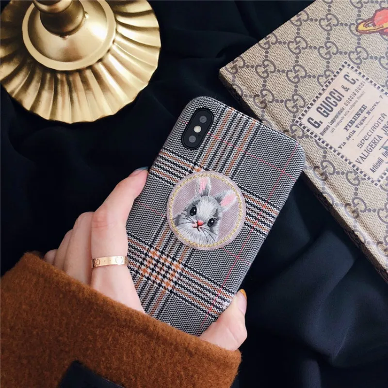 Cyato Симпатичные сетка с вышивкой кота оленя чехол для телефона для iphone X case теплый шерстяной чехол для iphone XS Max XR 7 8 Plus защитный чехол