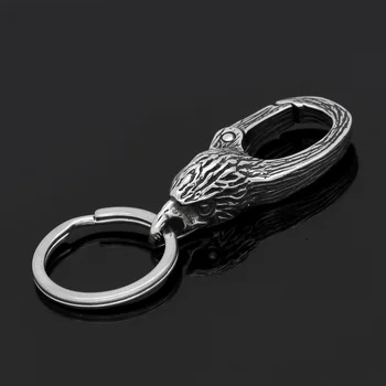 

VikingCeltic 316L stainless steel viking odin raven animal keychain