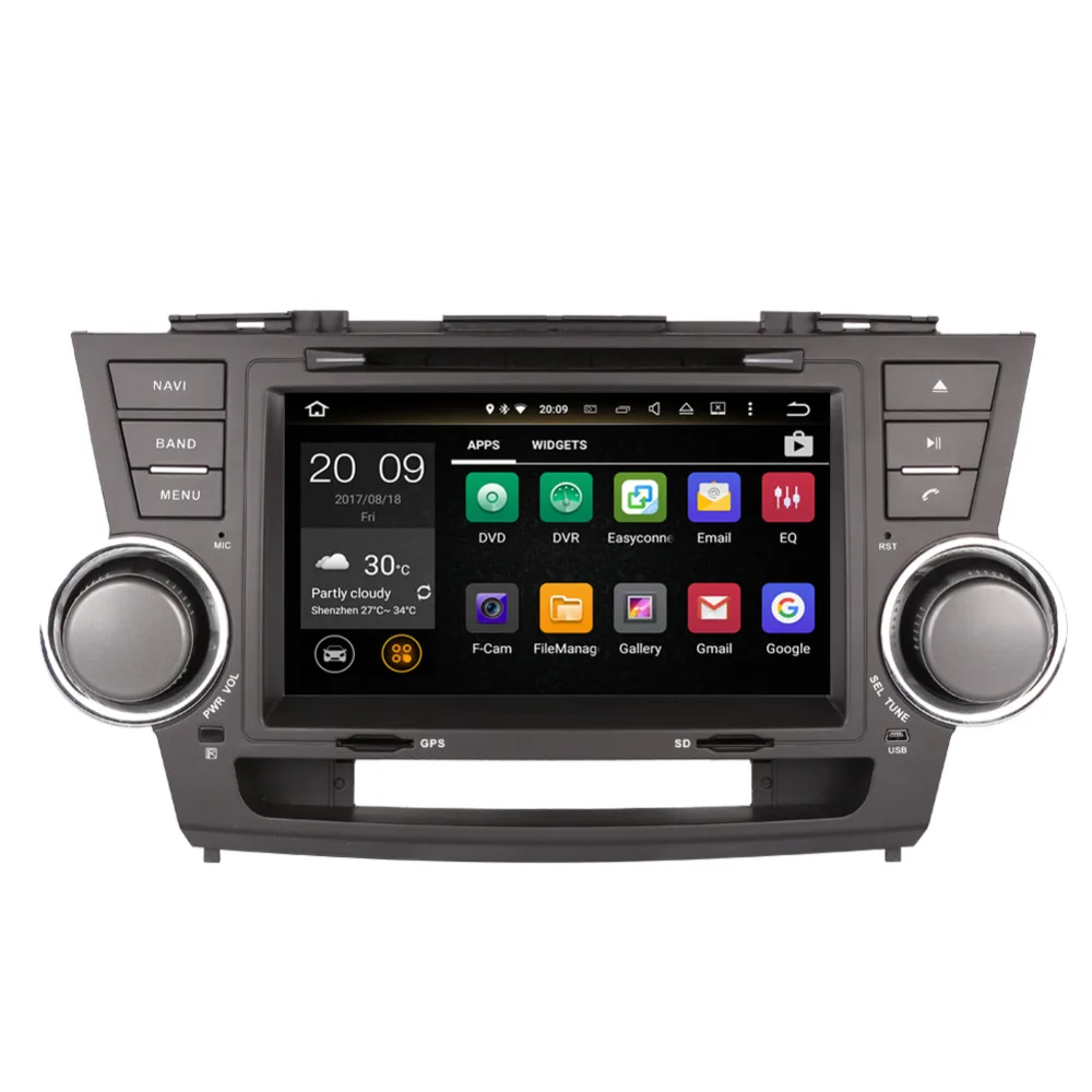 Cheap Android 9.0 Octa Core 4GB RAM Car DVD Multimedia Player GPS Navigation For Toyota Highlander 2008-2013 Radio Stereo Head Unit 4