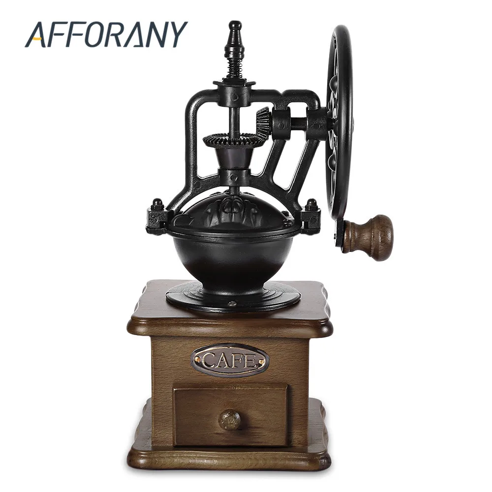 

Afforany Retro Manual Coffee Grinder Hand Grinding Machine Coffee Bean Mill Grinding Ferris Wheel Design Coffee Maker Machine