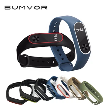 

BUMVOR Double Color mi Band 2 Accessories Pulseira Miband 2 Strap Replacement silicone wriststrap for xiaomi mi2 Smart bracelet